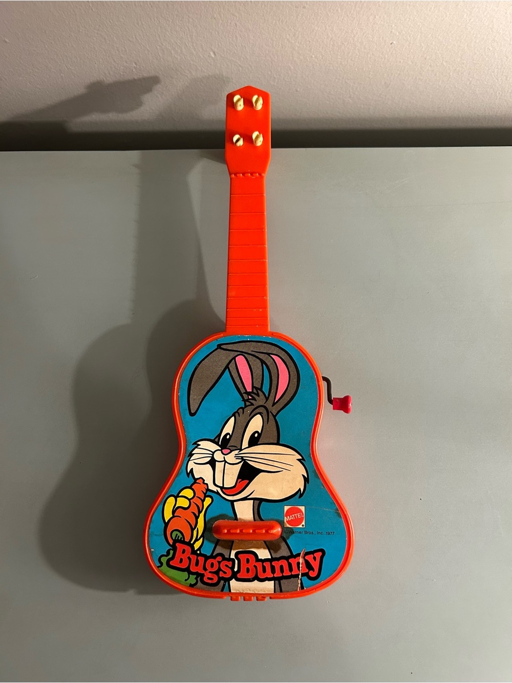 Vintage 1977 Mattel Bugs Bunny Toy Guitar Music Box Looney Tunes